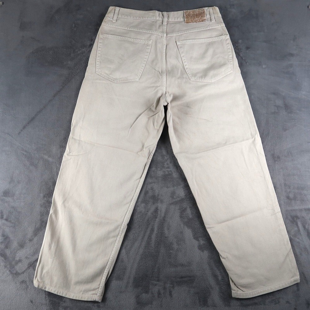 Vintage 90s Anchor Blue Mens Size 38x30 Baggy Jeans Denim Beige Skate Grunge - Picture 2 of 16